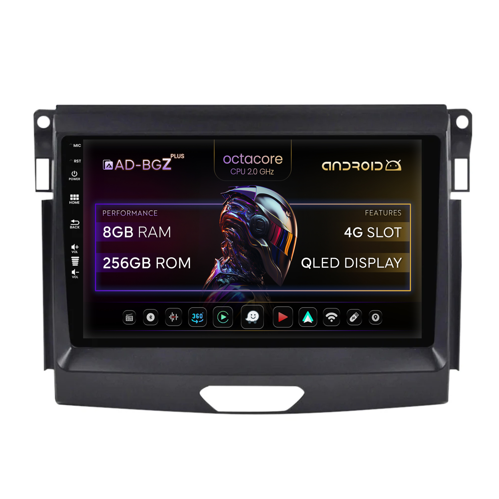 Navigatie Ford Ranger (2015-2020), Android 13, Z-Octacore   8GB RAM + 256GB ROM, 9 Inch - AD-BGZ9008+AD-BGRKIT120