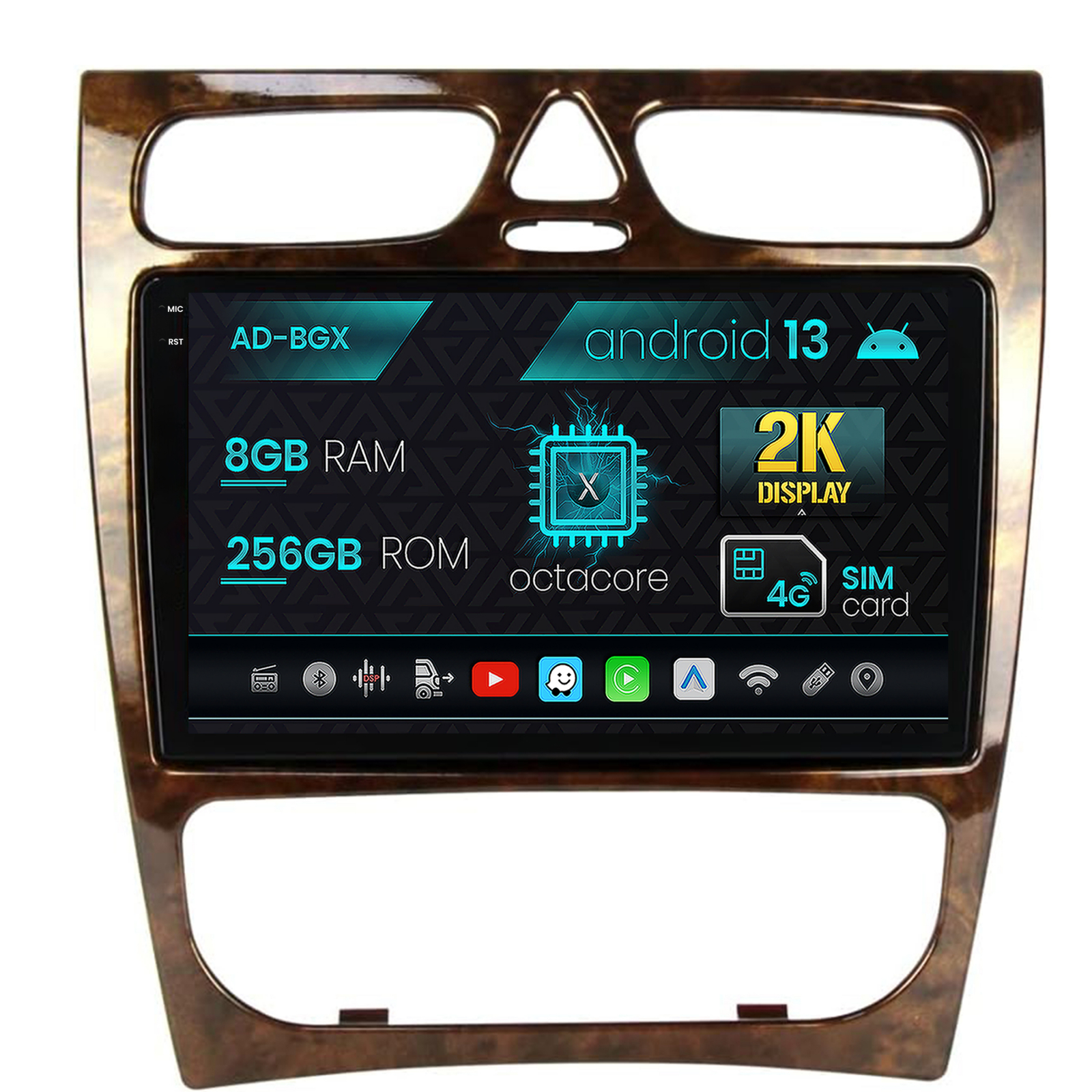 Navigatie Benz C Class (W203) (2002-2004), Android 13, X-Octacore   8GB RAM + 256GB ROM, 9.5 Inch - AD-BGX9008+AD-BGRKIT416V3