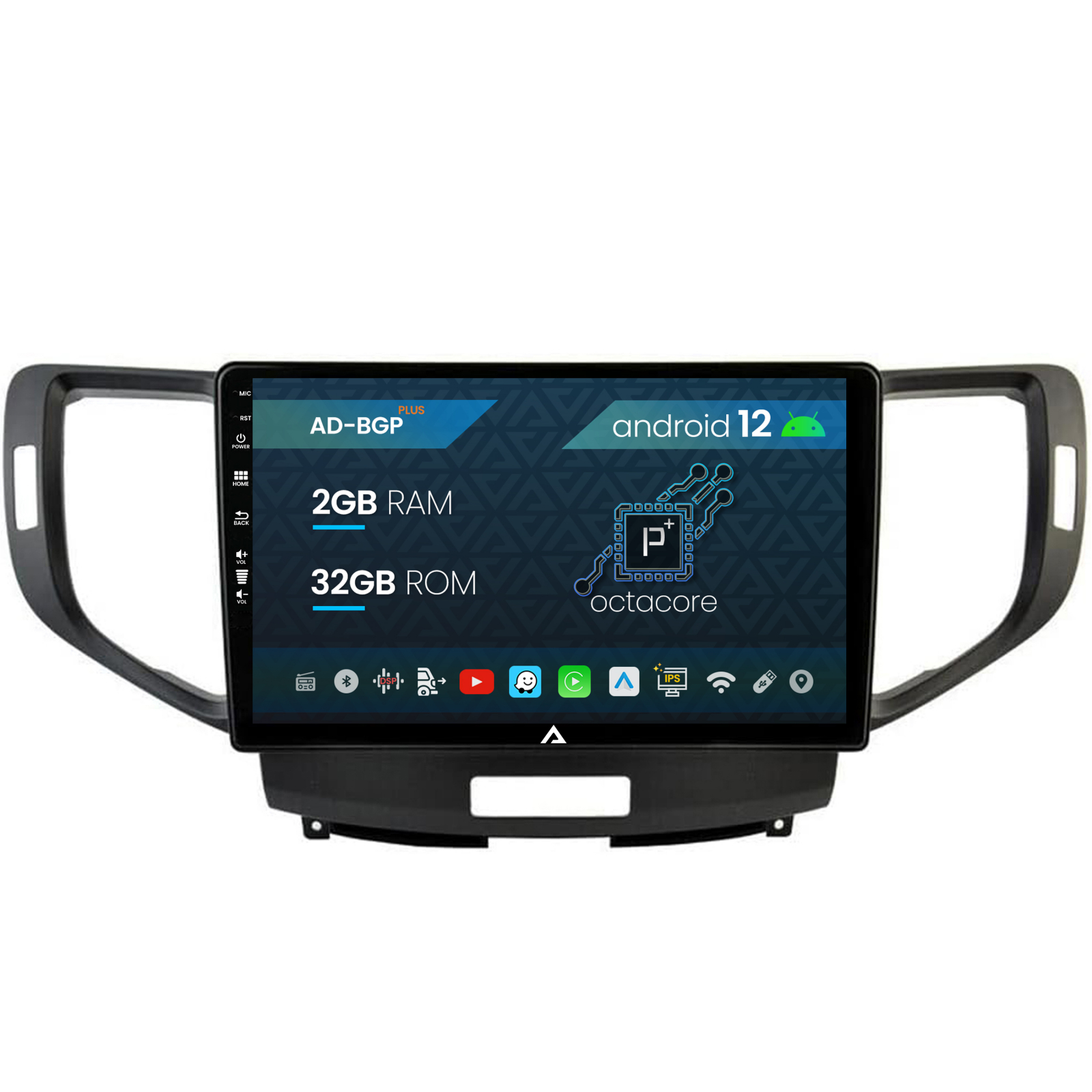 Navigatie Honda Accord VIII (2008-2012), Android 12, P-Octacore   2GB RAM + 32GB ROM, 10.1 Inch - AD-BGP10002+AD-BGRKIT005V2