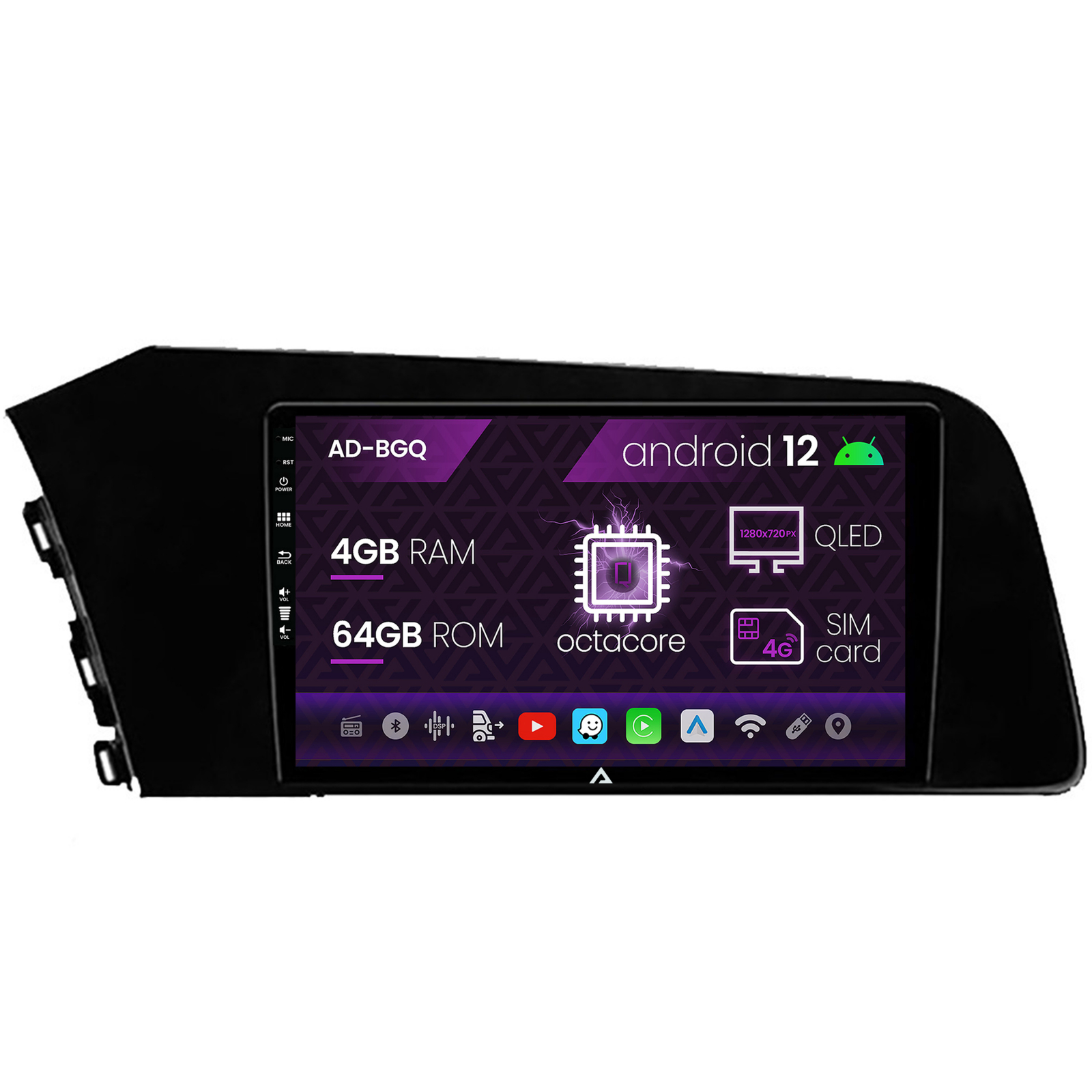 Navigatie Hyundai Elantra (2020-Prezent), Android 12, Q-Octacore   4GB RAM + 64GB ROM, 9Inch - AD-BGQ9004+AD-BGRKIT227