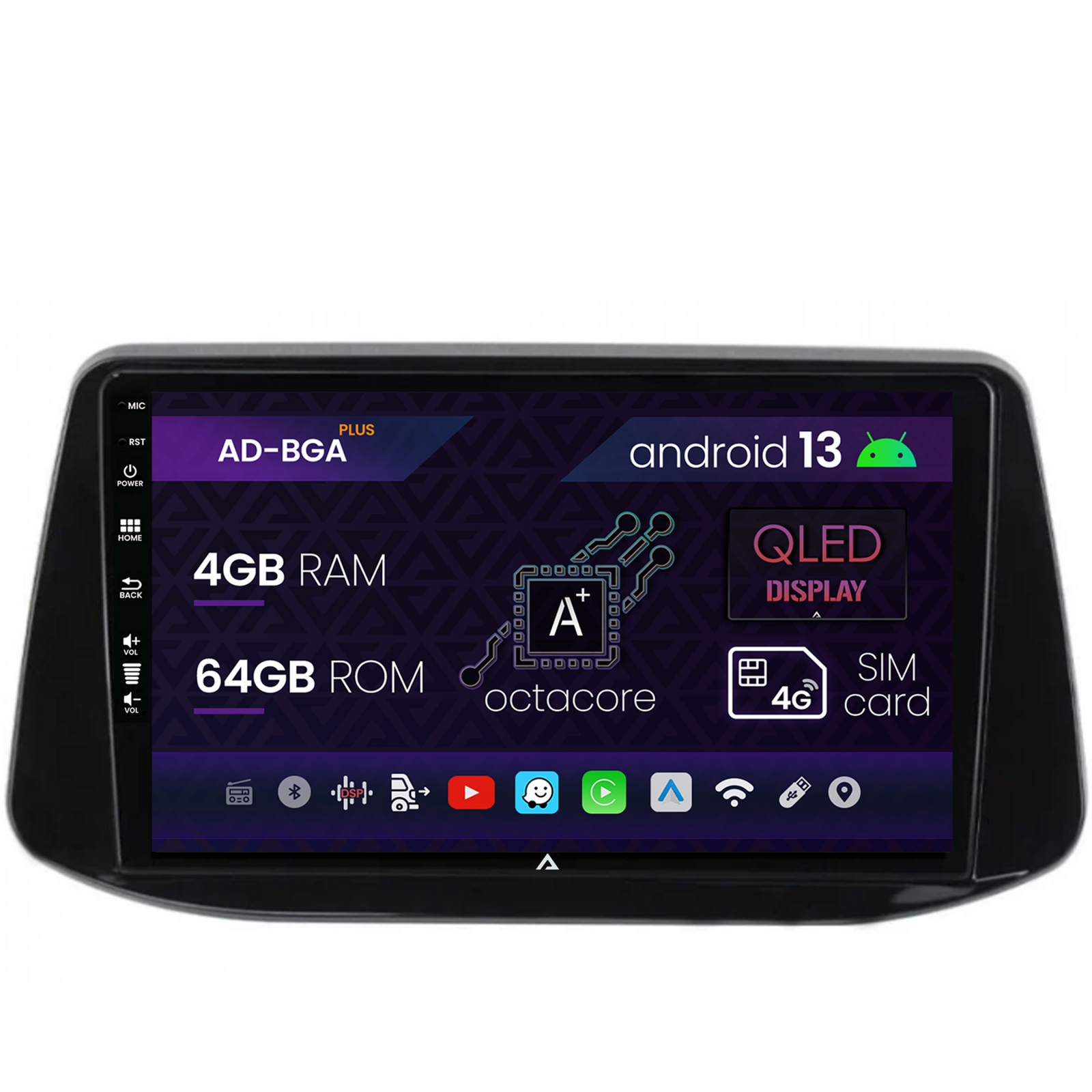 Navigatie Hyundai I30 (2017-Prezent), Android 13, A-Octacore   4GB RAM + 64GB ROM, 9 Inch - AD-BGA9004+AD-BGRKIT202