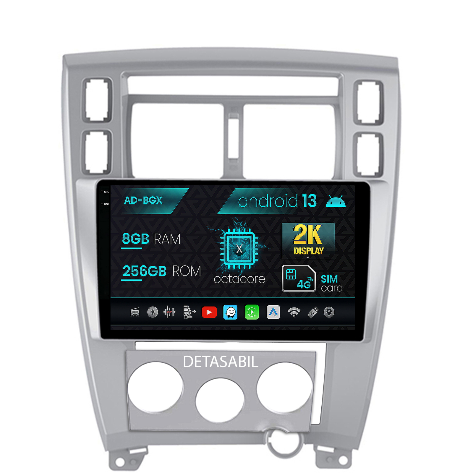 Navigatie Hyundai Tucson (2004-2009), Android 13, X-Octacore   8GB RAM + 256GB ROM, 10.36 Inch - AD-BGX10008+AD-BGRKIT200