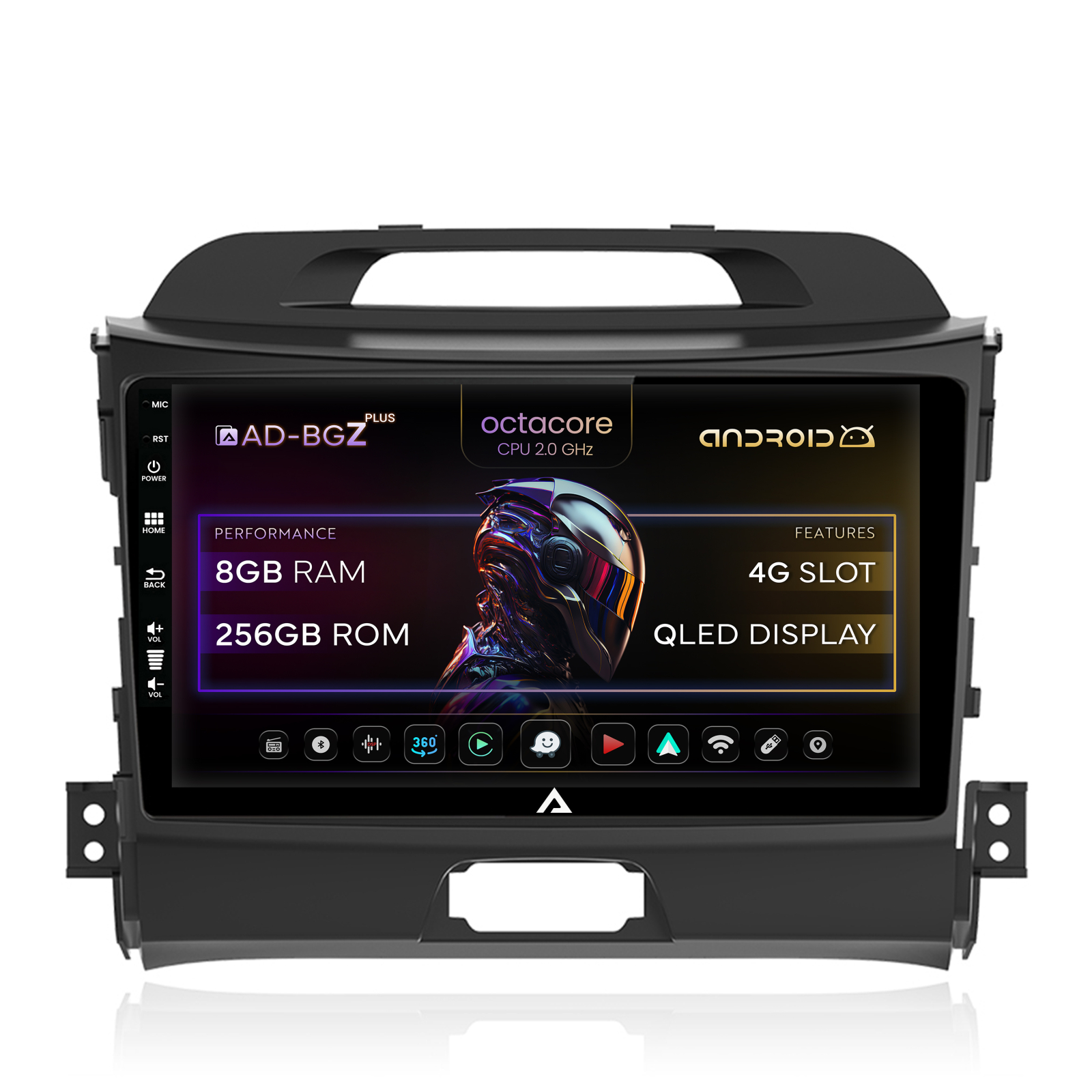 Navigatie Kia Sportage (2010-2016), Android 13, Z-Octacore  8GB RAM + 256GB ROM, 9 Inch - AD-BGZ9008+AD-BGRKIT146