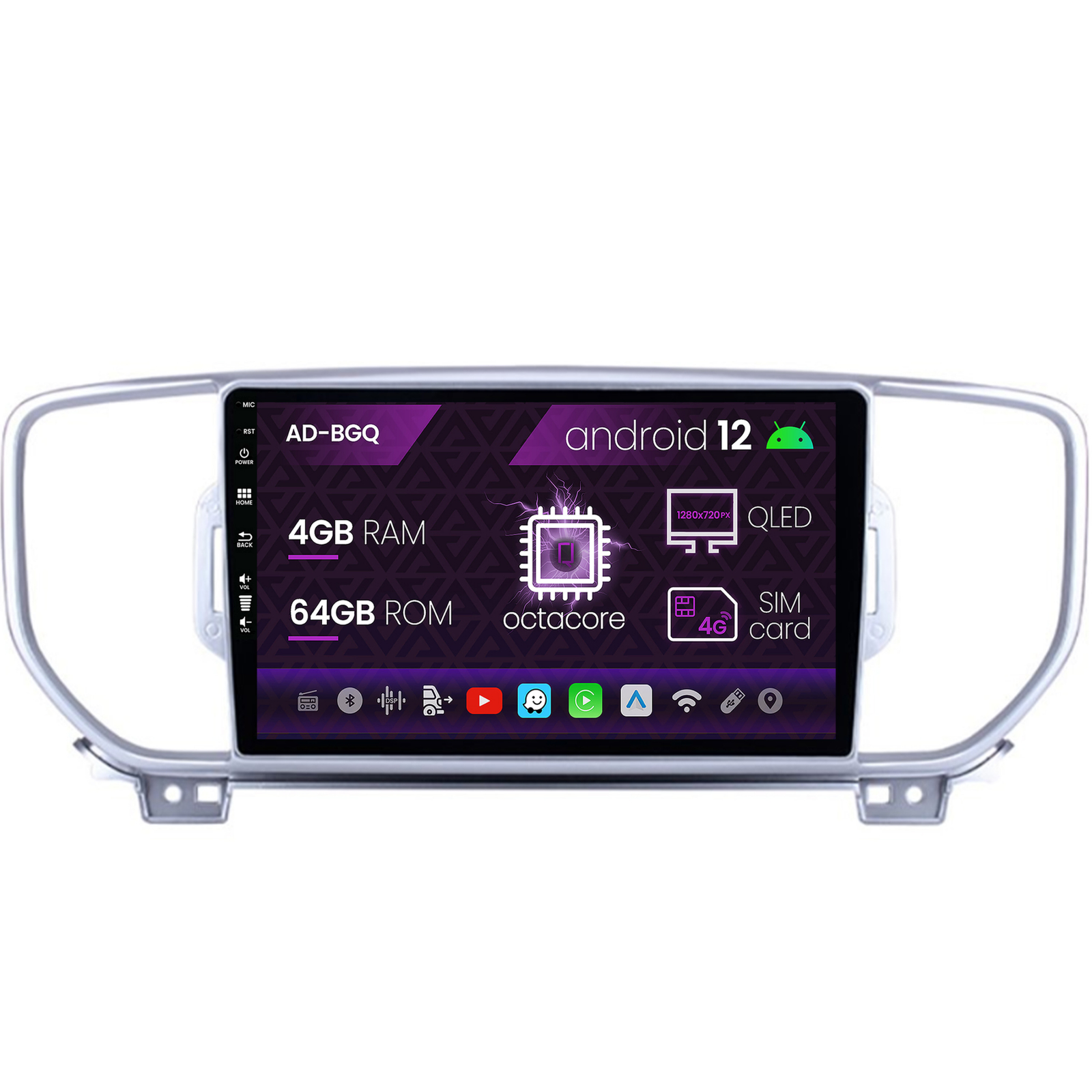 Navigatie Kia Sportage (2016-2018), Android 12, Q-Octacore   4GB RAM + 64GB ROM, 9 Inch - AD-BGQ9004+AD-BGRKIT150V2