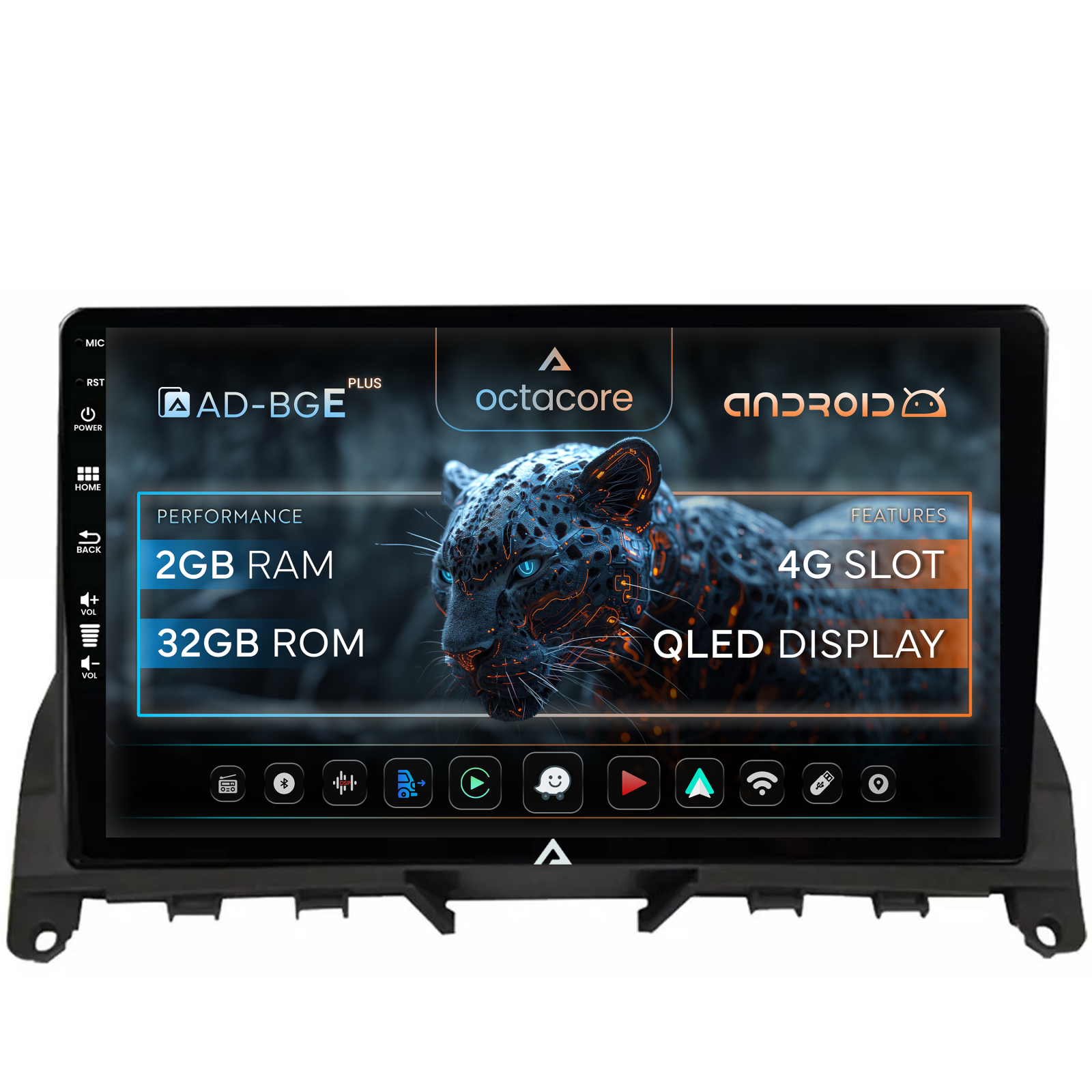 Navigatie Mercedes Benz C-Class W204 (2006-2012),Android 12, E-Octacore   2GB RAM + 32GB ROM, 9 Inch - AD-BGE9002+AD-BGRKIT419