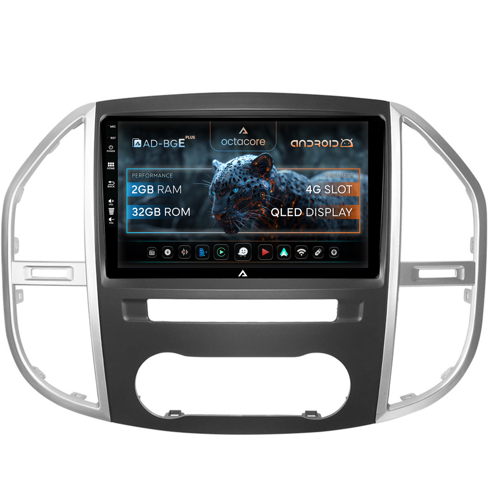 Navigatie Mercedes Benz Vito (2016+), Android, E-Octacore   2GB RAM + 32GB ROM, 10.1 Inch - AD-BGE10002+AD-BGRKIT407V3