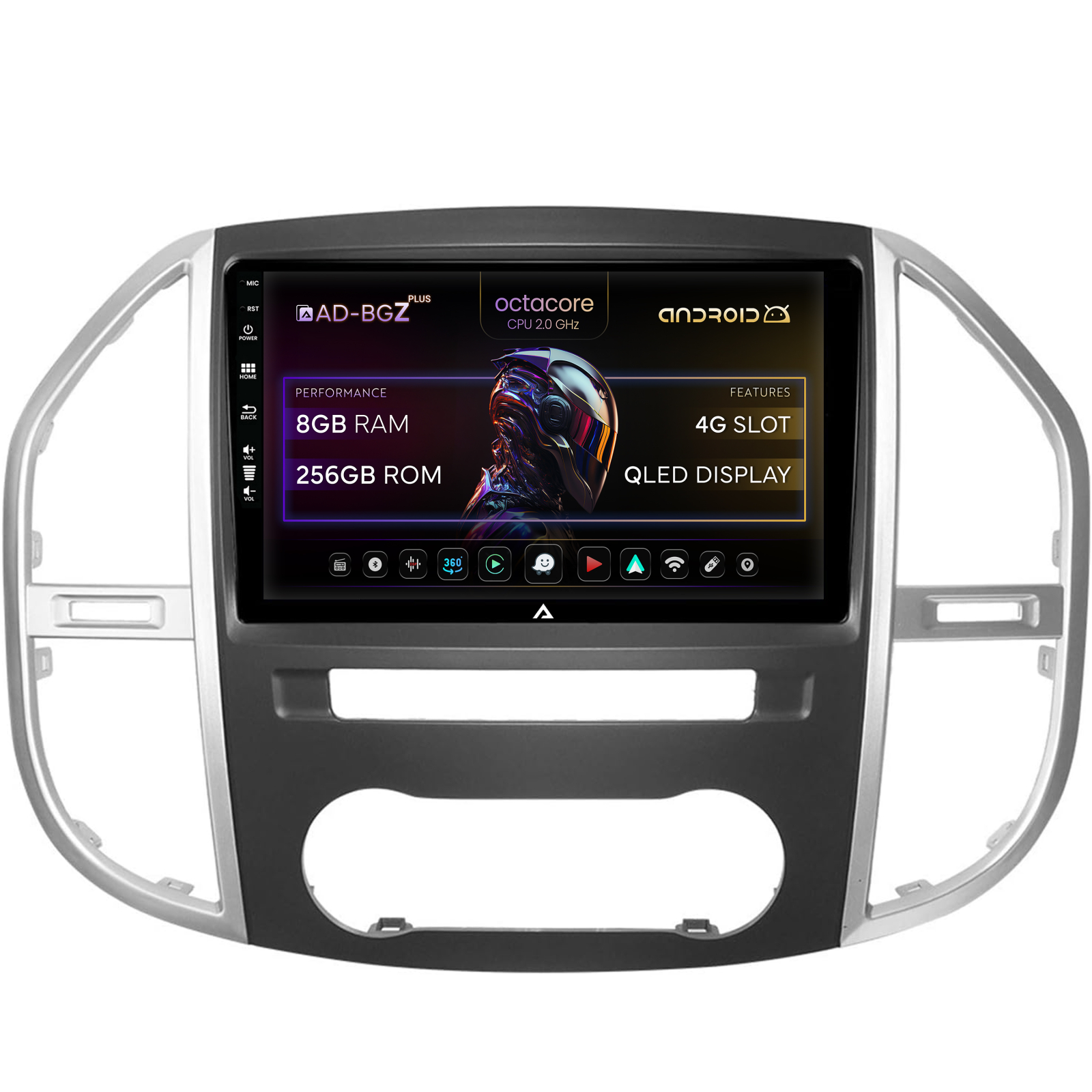 Navigatie Mercedes Benz Vito (2016+), Android, Z-Octacore   8GB RAM + 256GB ROM, 9 Inch - AD-BGZ9008+AD-BGRKIT407V3