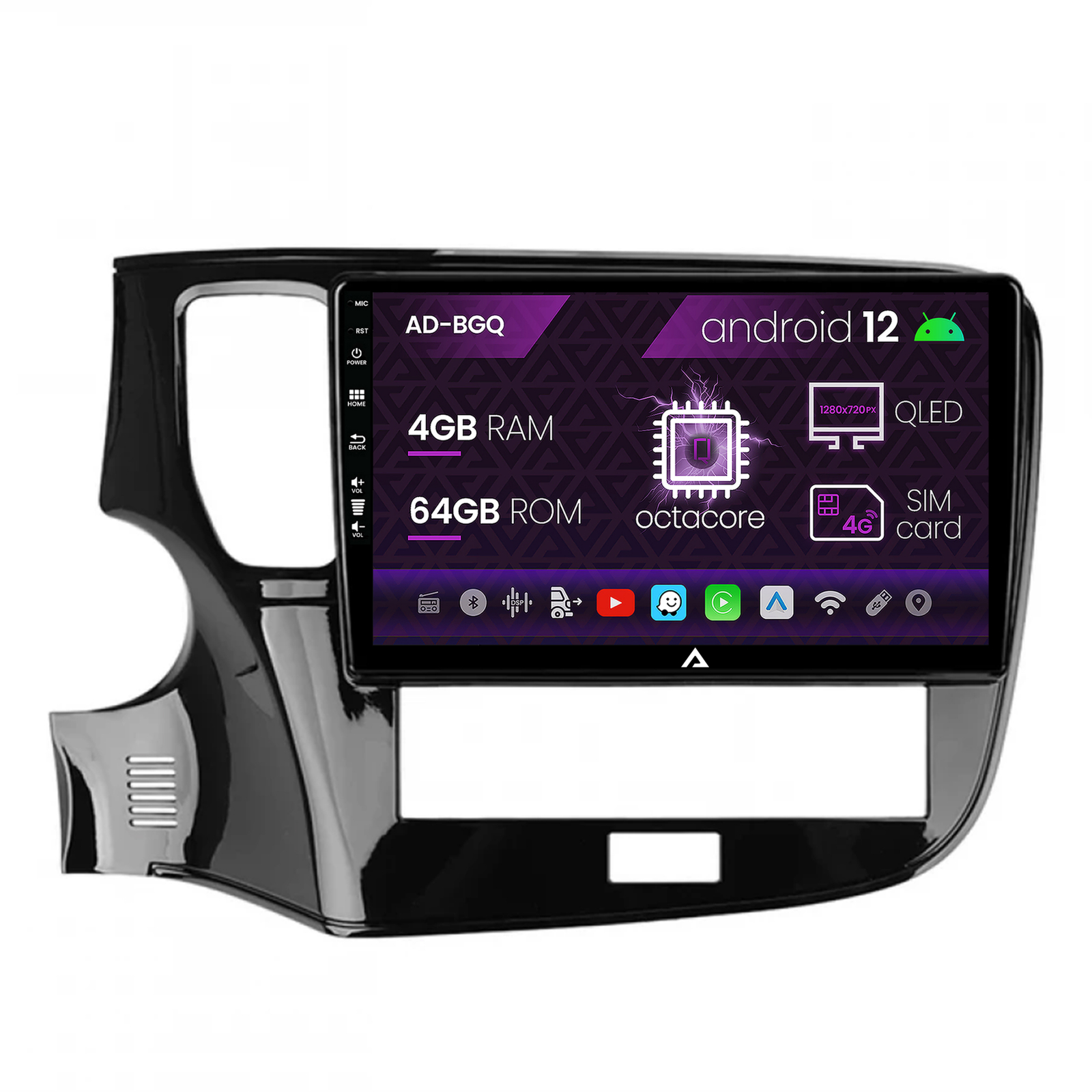 Navigatie Mitsubishi Outlander (2019-2021), Android 12, Q-Octacore   4GB RAM + 64GB ROM, 10.1 Inch - AD-BGQ10004+AD-BGRKIT281