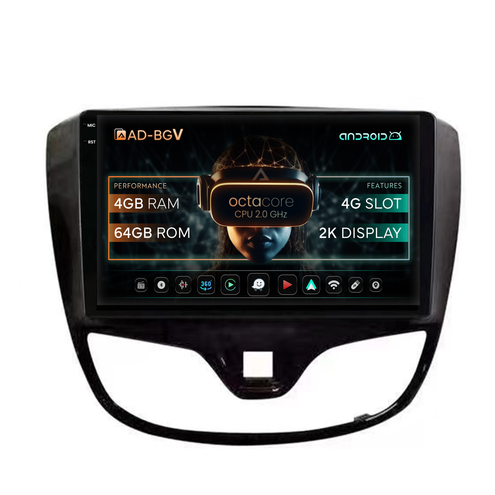 Navigatie Opel Karl (2015-2019), Android 13, V-Octacore   4GB RAM + 64GB ROM, 9.5 Inch - AD-BGV9004+AD-BGRKIT385