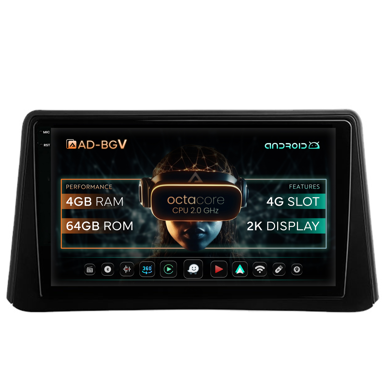 Navigatie Opel Mokka (2012-2016), Android, V-Octacore   4GB RAM + 64GB ROM, 9.5 Inch - AD-BGV9004+AD-BGRKIT390