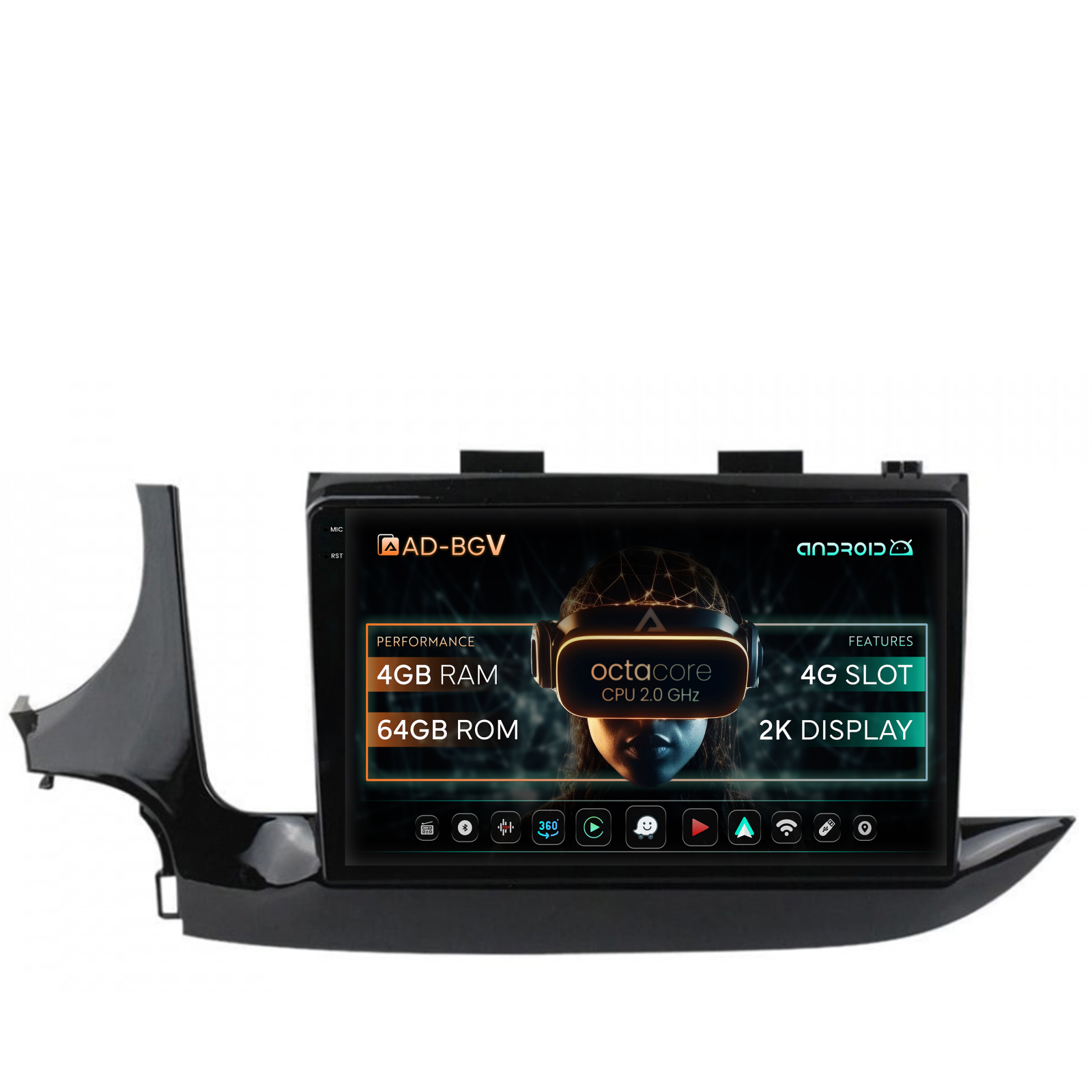 Navigatie Opel Mokka (2016-Prezent), Android 13, V-Octacore   4GB RAM + 64GB ROM, 9.5 Inch - AD-BGV9004+AD-BGRKIT250