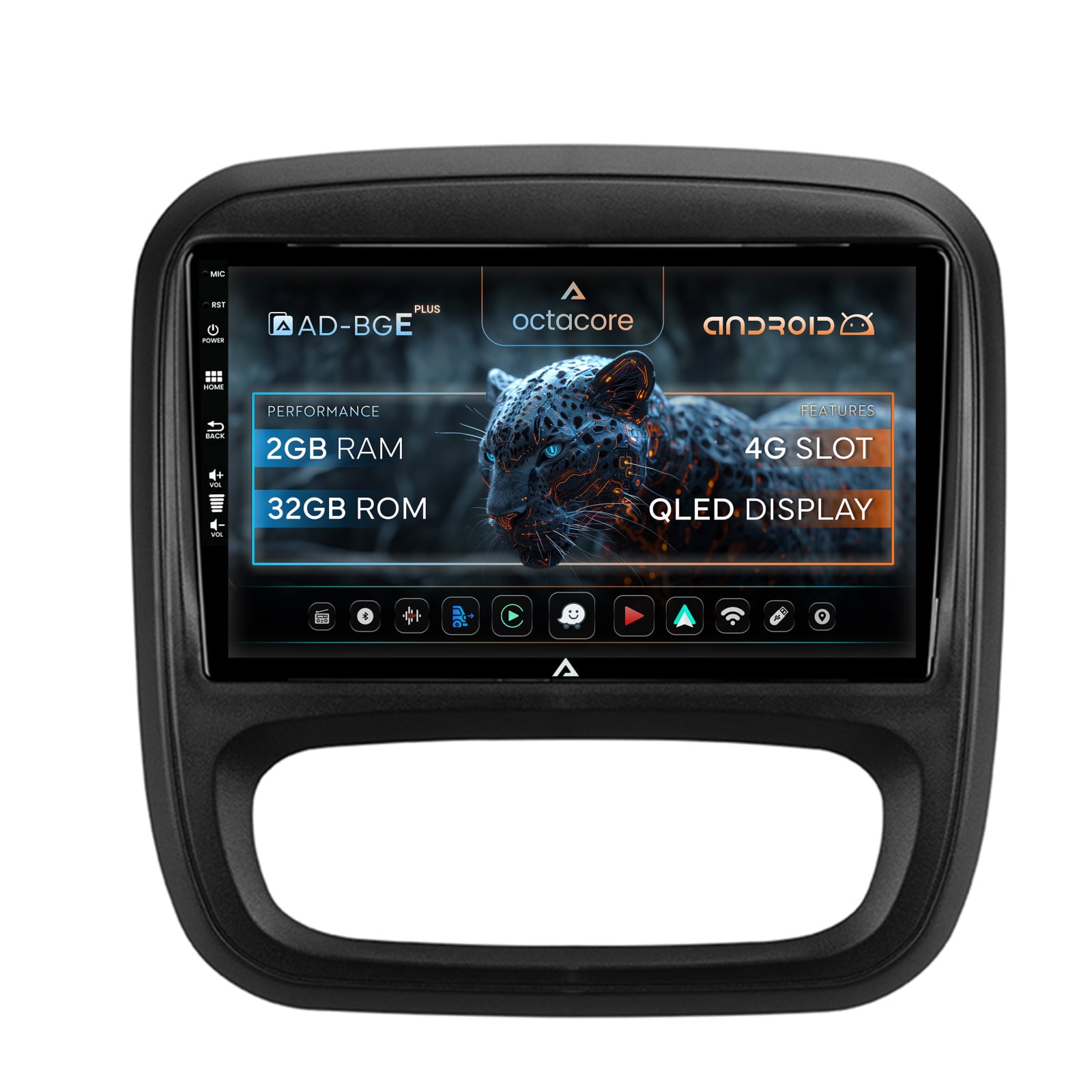 Navigatie Opel Vivaro   Renault Trafic   Fiat Talento (2014-2017), Android 12, E-Octacore   2GB RAM + 32GB ROM, 9 Inch - AD-BGE9002+AD-BGRKIT389