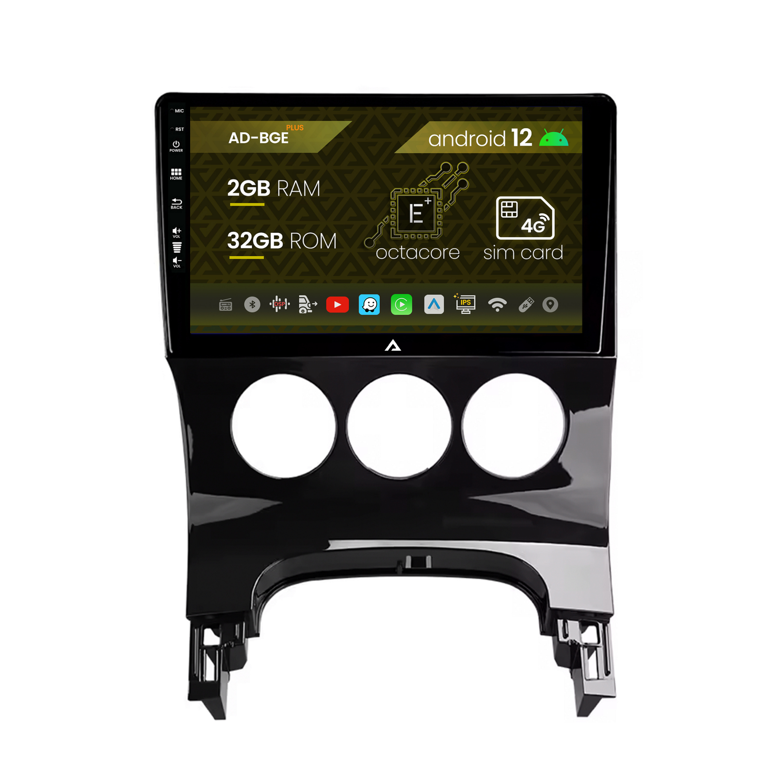 Navigatie Peugeot 3008 5008, Android 12, E-Octacore   2GB RAM + 32GB ROM, 9 Inch - AD-BGE9002+AD-BGRKIT260