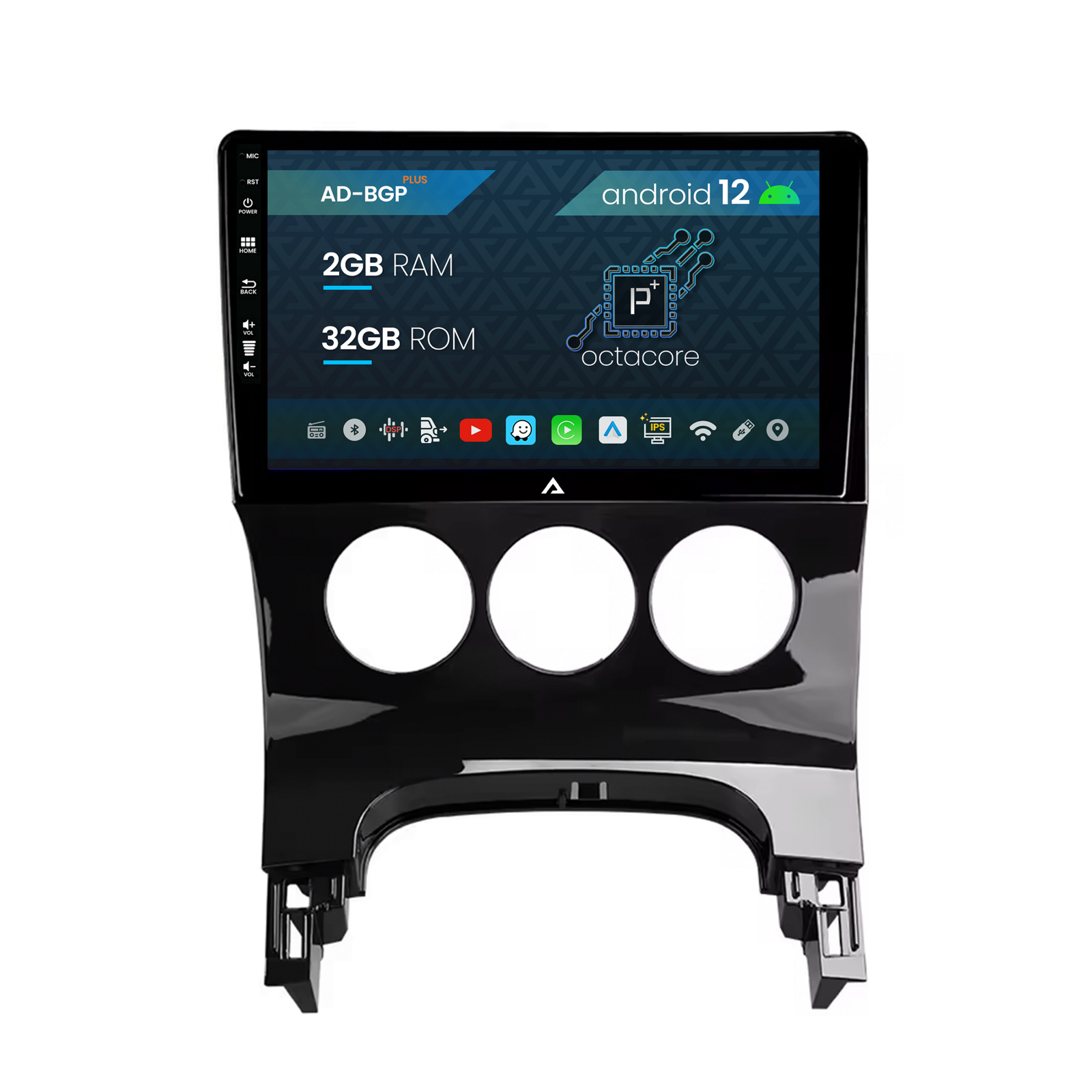 Navigatie Peugeot 3008 5008, Android 12, P-Octacore   2GB RAM + 32GB ROM, 9 Inch - AD-BGP9002+AD-BGRKIT260