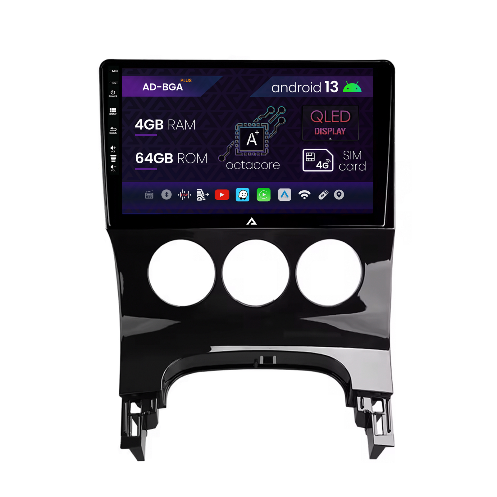 Navigatie Peugeot 3008 5008, Android 13, A-Octacore   4GB RAM + 64GB ROM, 9 Inch - AD-BGA9004+AD-BGRKIT260
