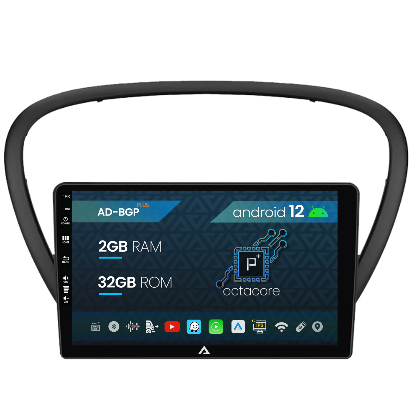 Navigatie Peugeot 607 (2004-2011), Android 12, P-Octacore   2GB RAM + 32GB ROM, 9 Inch - AD-BGP9002+AD-BGRKIT266V4