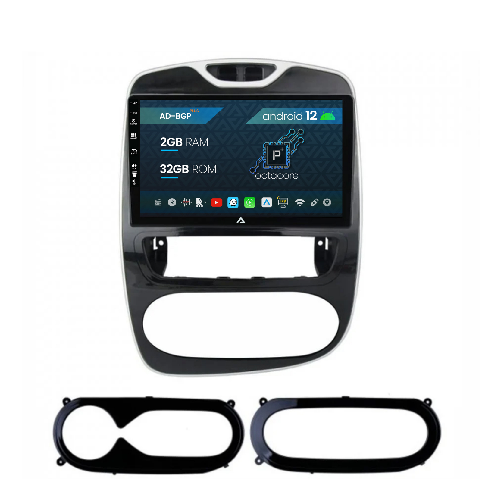 Navigatie Renault Clio IV (2016-2019), Android 12, P-Octacore   2GB RAM + 32GB ROM, 9 Inch - AD-BGP9002+AD-BGRKIT369-1619