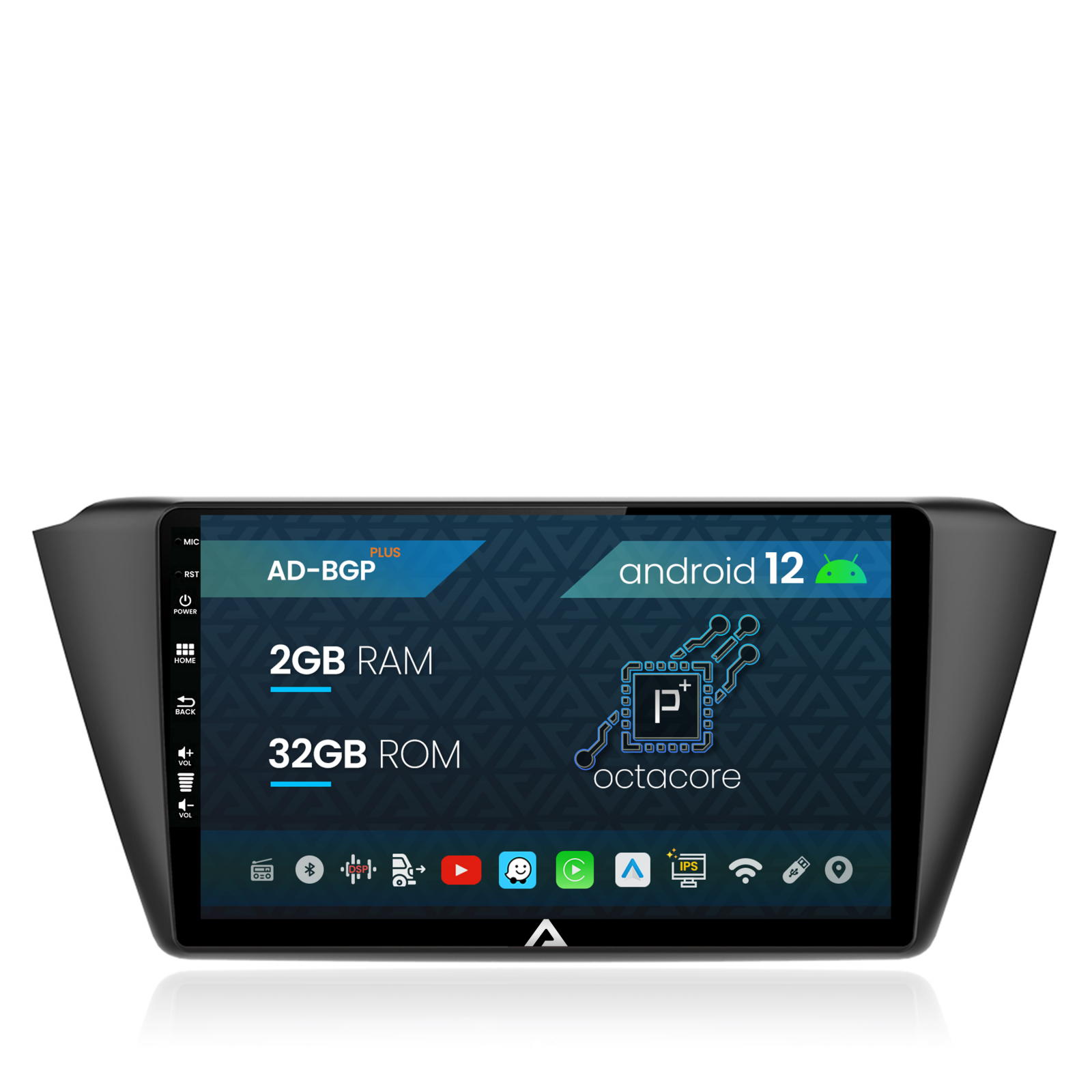 Navigatie Skoda Fabia (2015+), Android 12, P-Octacore   2GB RAM + 32GB ROM, 9 Inch - AD-BGP9002+AD-BGRKIT039