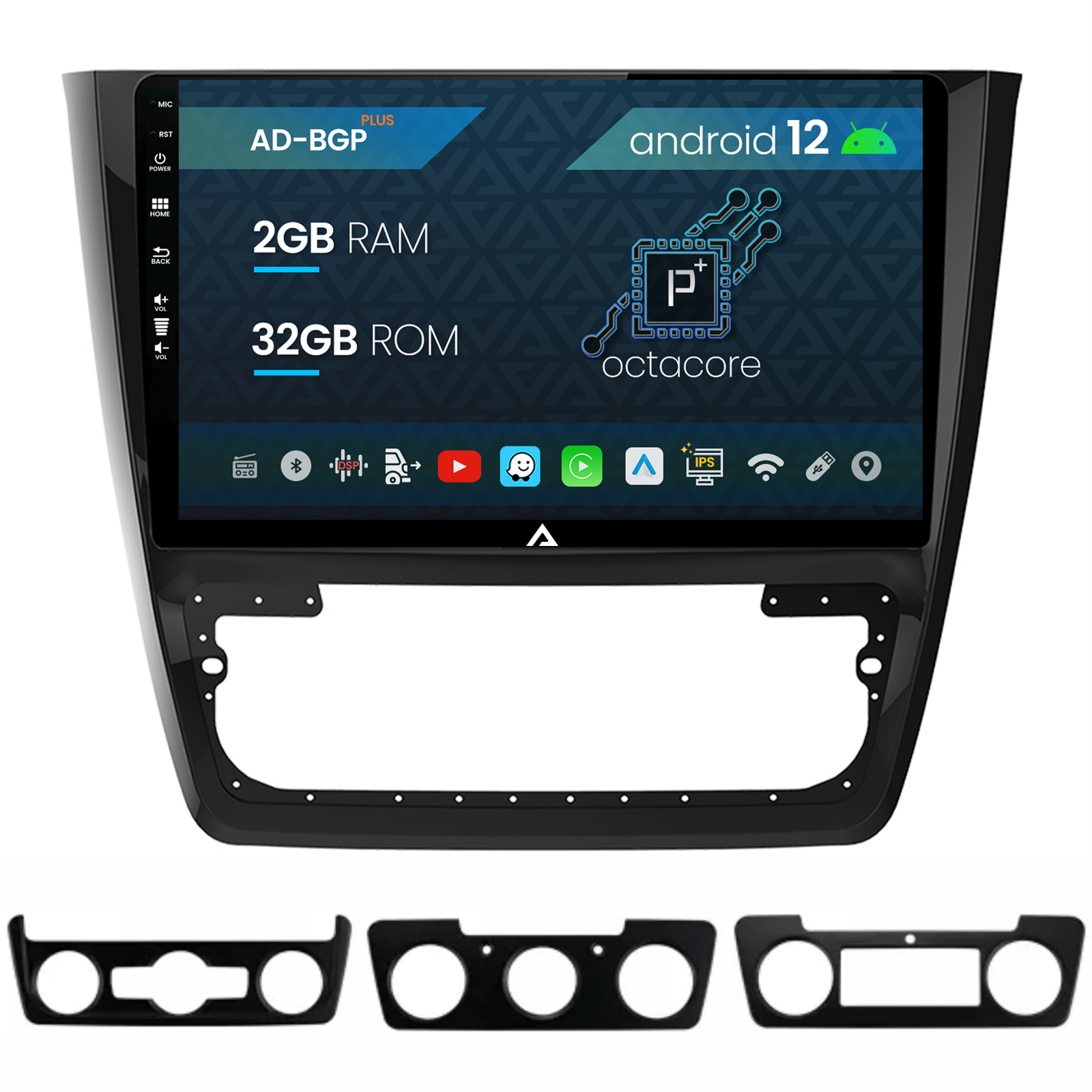 Navigatie Skoda Yeti, Android 12, P-Octacore   2GB RAM + 32GB ROM, 10.1 Inch - AD-BGP10002+AD-BGRKIT040