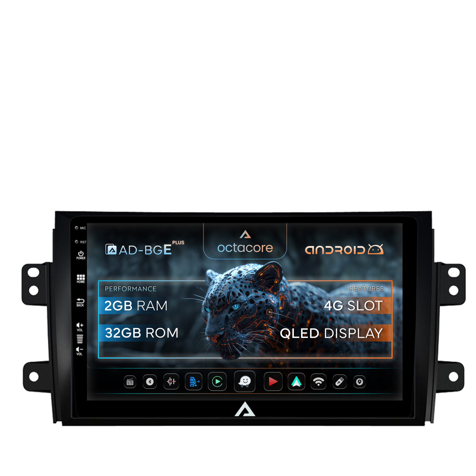 Navigatie Suzuki SX4   Fiat Sedici, Android 12, E-Octacore   2GB RAM + 32GB ROM, 9 Inch - AD-BGE9002+AD-BGRKIT307