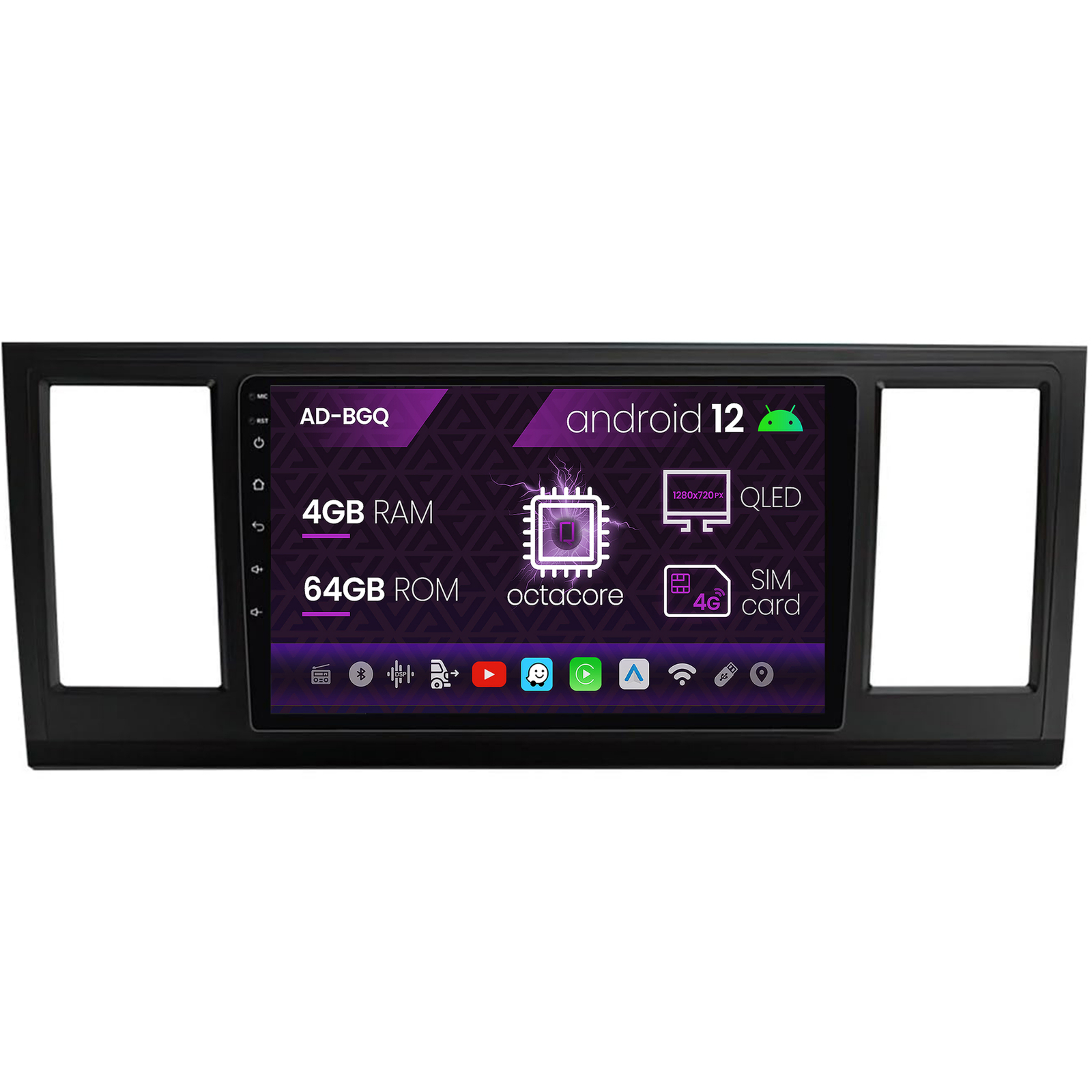 Navigatie Volkswagen Transporter   Caravelle   Multivan T6 (2015+), Android 12, Q-Octacore   4GB RAM + 64GB ROM, 9 Inch - AD-BGQ9004+AD-BGRKIT056V2