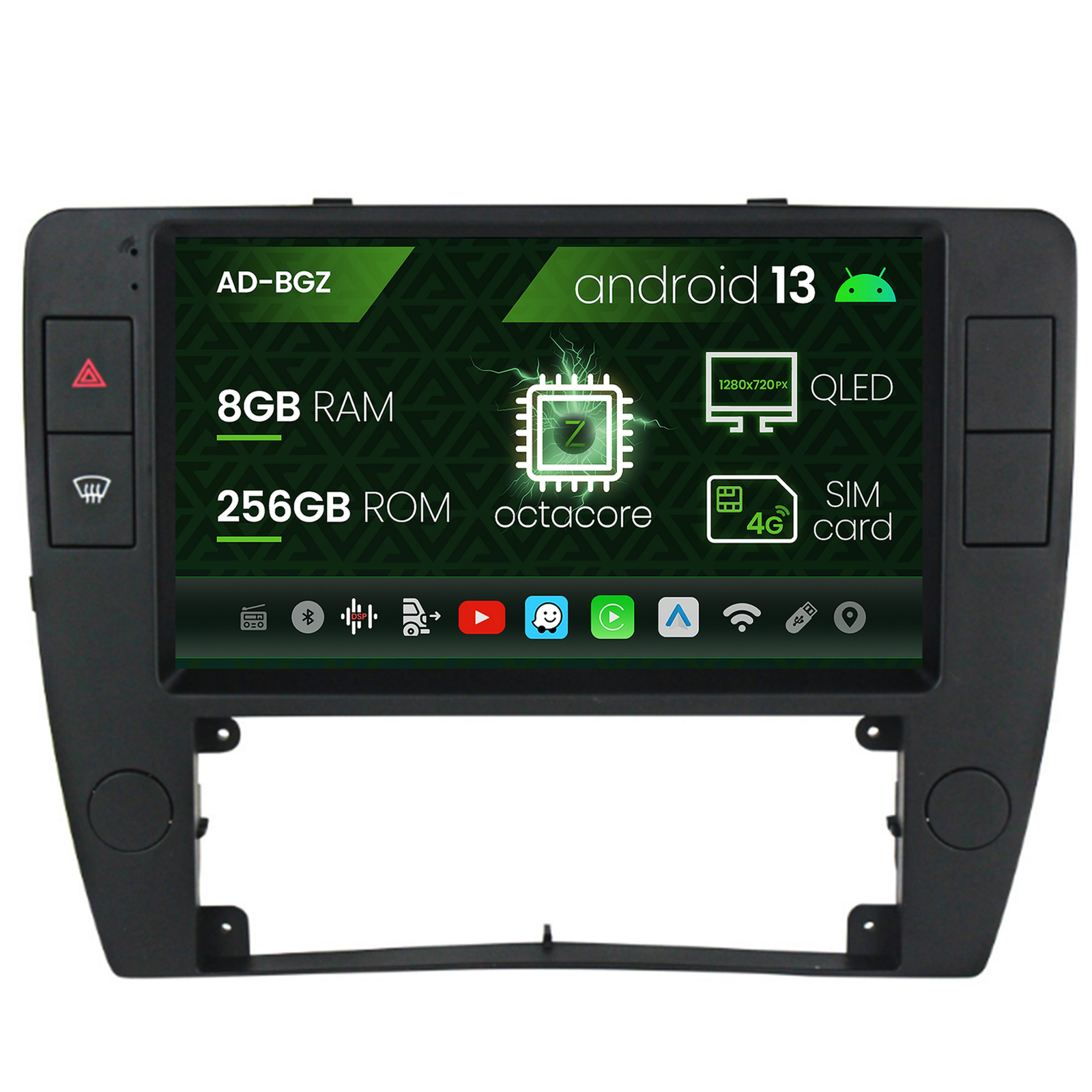 Navigatie Volkswagen Passat B5 5.5 (1996-2005), Android, Z-Octacore   8GB RAM + 256GB ROM, 9 Inch - AD-BGZ9008+AD-BGRKIT25OLD