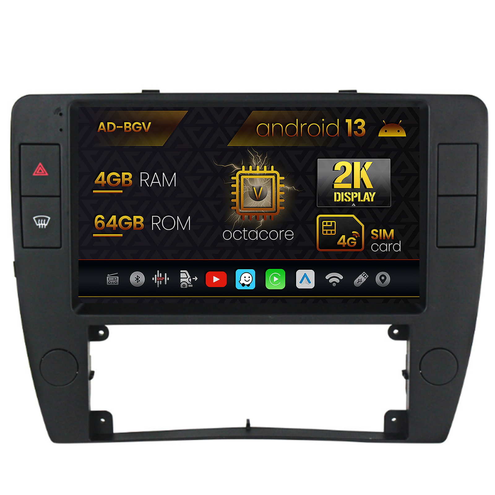 Navigatie Volkswagen Passat B5 5.5 (1996-2005), Android, V-Octacore   4GB RAM + 64GB ROM, 9.5 Inch - AD-BGV9004+AD-BGRKIT25OLD