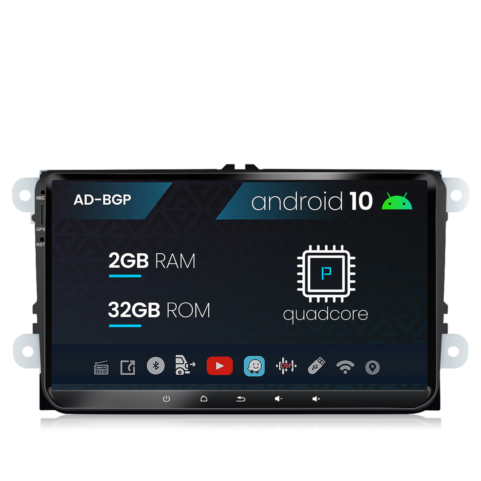 Navigatie Volkswagen, Skoda, Seat, Android, P-Octacore   2GB RAM + 32GB ROM, 9 Inch - AD-BGPW9MTK2GBV2