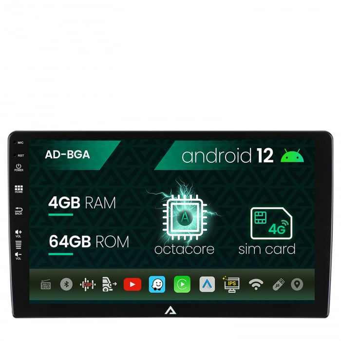 Navigatie All-in-one Universala, Android 13, A-Octacore 4GB RAM + 64GB ROM, 10.1 Inch - AD-BGA10004