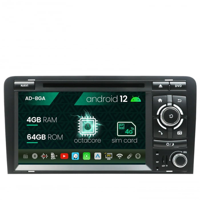 Navigatie Audi A3 S3 RS3, Android 13, A-Octacore 4GB RAM + 64GB ROM, 7 Inch - AD-BGAAI37AC