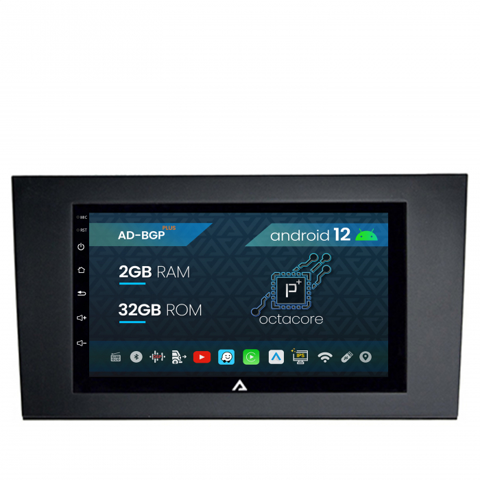 Navigatie Audi A4(B6 B7)   Seat Exeo, Android 12, P-Octacore   2GB RAM + 32 ROM, 7 Inch - AD-BGP1002+AD-BGRAU0062DIN