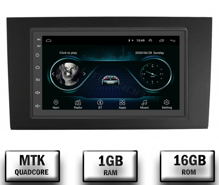 Navigatie Audi A4(B6 B7)   Seat Exeo, Android 10, P-Quadcore   1GB RAM + 16 ROM, 7 Inch - AD-BGP1001+AD-BGRAU0062DIN