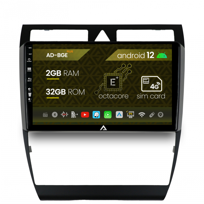 Navigatie Audi A6 (1999-2004), Android 12, E-Octacore 2GB RAM + 32GB ROM, 9 Inch - AD-BGE9002+AD-BGRKIT429