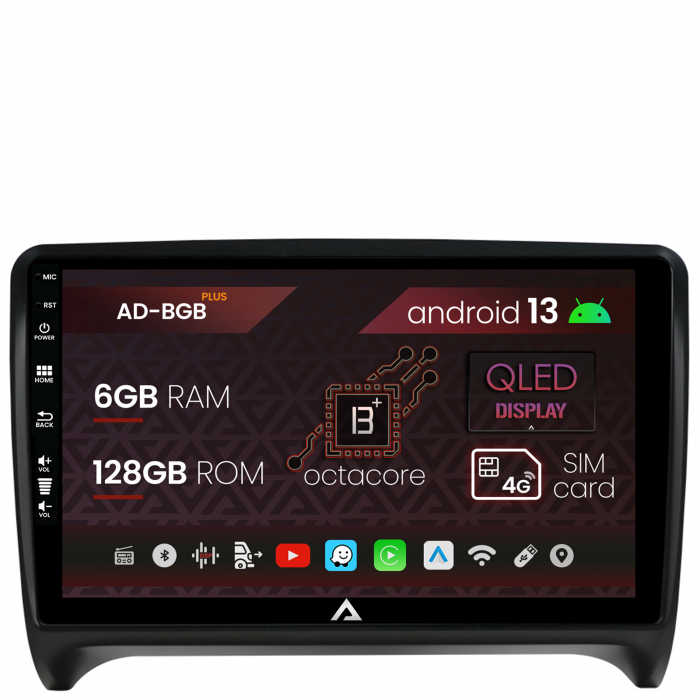 Navigatie Audi TT, Android 13, B-Octacore 6GB RAM + 128GB ROM, 9 Inch - AD-BGB9006+AD-BGRKIT426