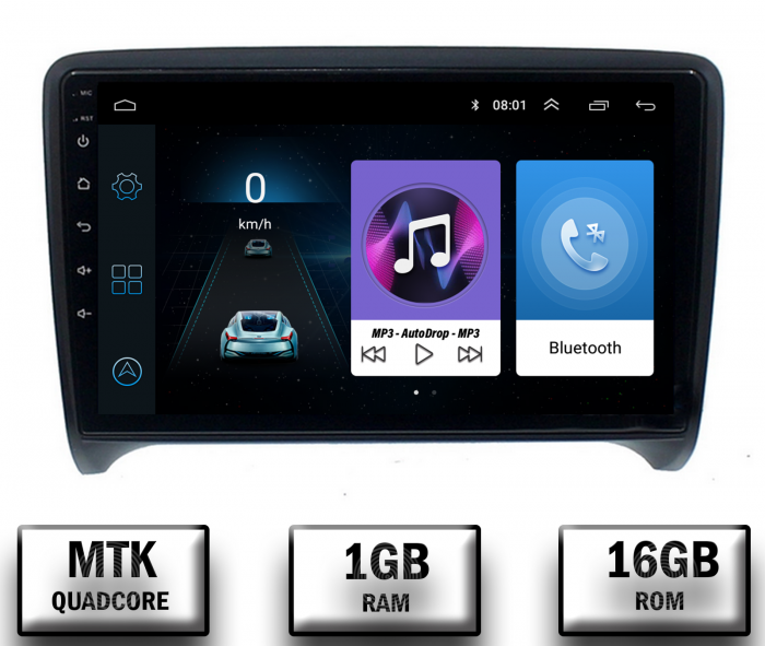 Navigatie Audi TT, Android 10, P-Quadcore 1GB RAM + 16GB ROM, 9 Inch - AD-BGP9001+AD-BGRKIT426