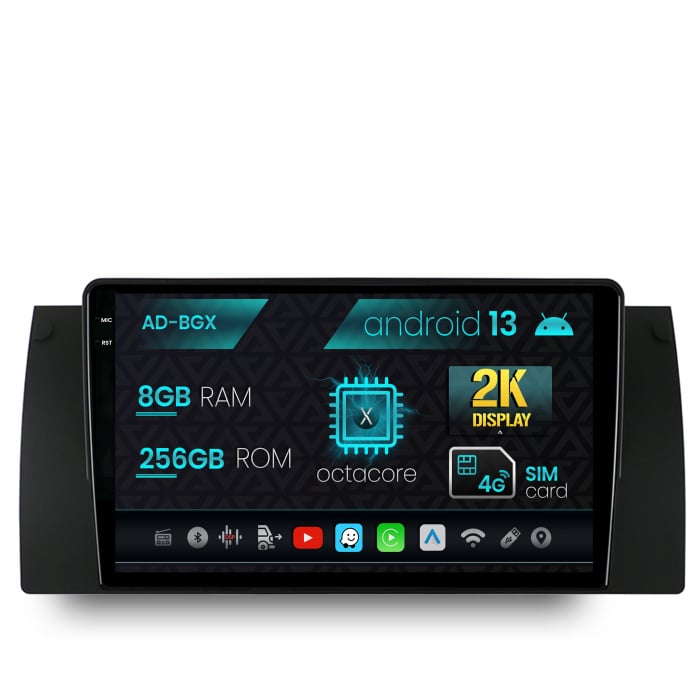 Navigatie BMW E39 E53 E38, Android 13, X-Octacore   8GB RAM + 256GB ROM, 9.5 Inch - AD-BGX9008+AD-BGRKIT396