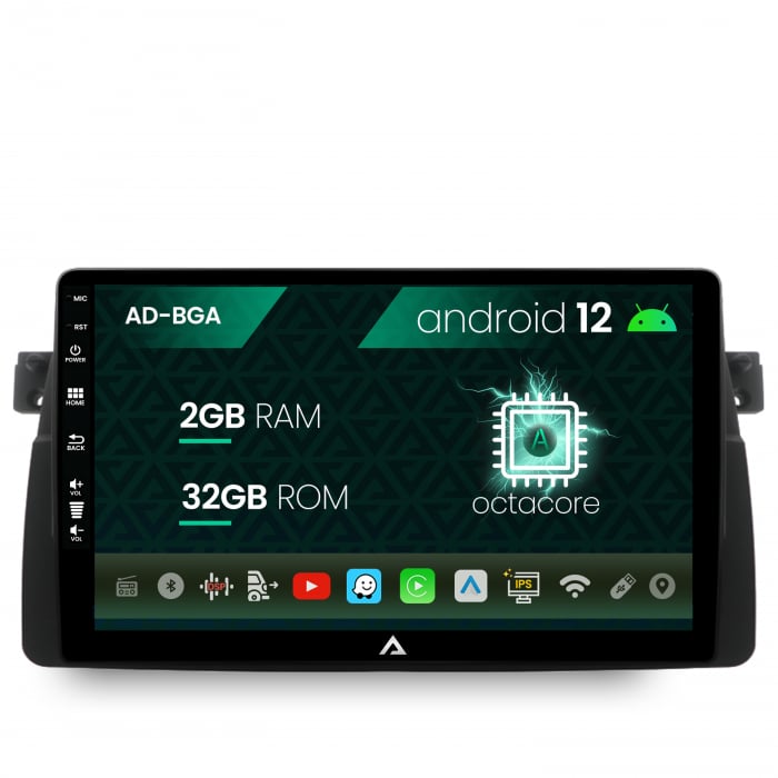 Navigatie BMW E46, Android 13, A-Octacore 2GB RAM + 32GB ROM, 9 Inch - AD-BGA9002+AD-BGRKIT397