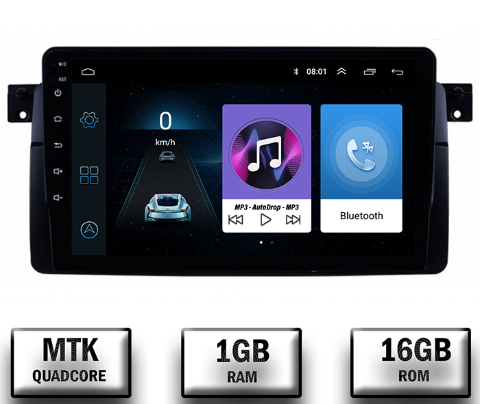 Navigatie BMW E46, Android 10, P-Quadcore   1GB RAM + 16GB ROM, 9 Inch - AD-BGP9001+AD-BGRKIT397