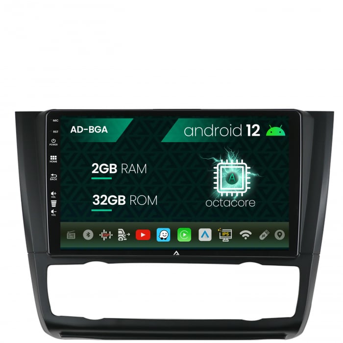 Navigatie BMW Seria 1 E87 (2007-2011), Clima Automata, Android 13, A-Octacore 2GB RAM + 32GB ROM, 9 Inch - AD-BGA9002+AD-BGRKIT399