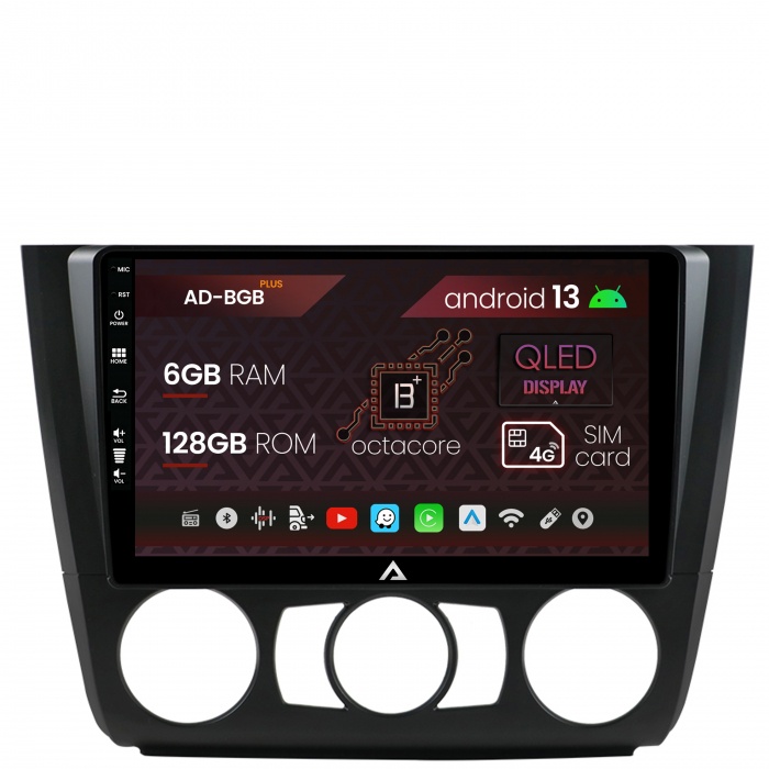 Navigatie BMW Seria 1 E87 (2007-2011), Clima Manuala, Android 13, A-Octacore 6GB RAM + 128GB ROM, 9 Inch - AD-BGB9006+AD-BGRKIT398