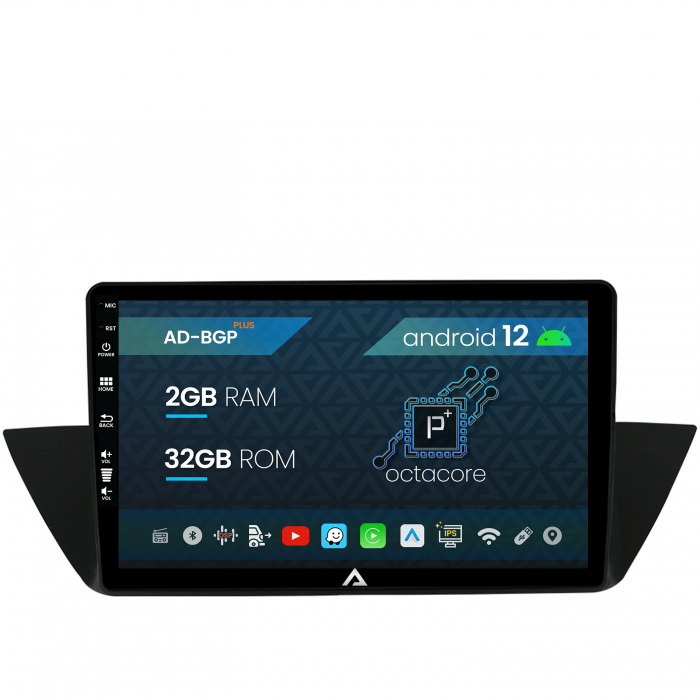 Navigatie BMW X1 (2009-2015), Android 12, P-Octacore 2GB RAM + 32GB ROM, 10.1 Inch - AD-BGP10002+AD-BGRKIT394