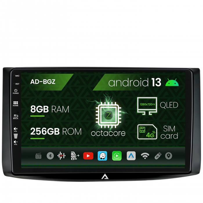 Navigatie Chevrolet Aveo (2006-2012), Android 13, Z-Octacore 8GB RAM + 256GB ROM, 9 Inch - AD-BGZ9008+AD-BGRKIT245