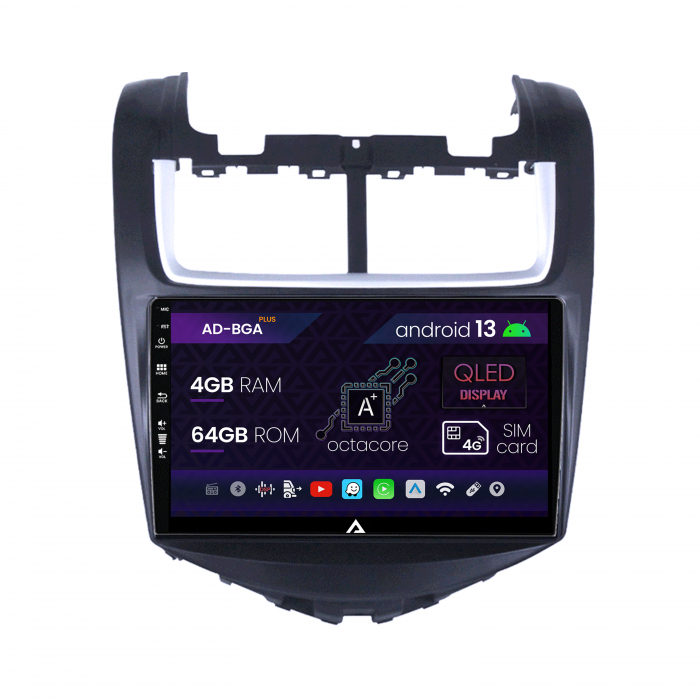 Navigatie Chevrolet Aveo (2014-2017), Android 13, A-Octacore   4GB RAM + 64GB ROM, 9 Inch - AD-BGA9004+AD-BGRKIT234
