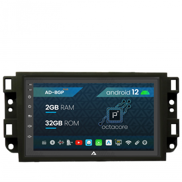 Navigatie Chevrolet Aveo   Captiva   Epica (2006-2011), Android 12, P-Octacore   2GB RAM + 32GB ROM, 7 Inch - AD-BGP1002+AD-BGRCH0092DIN