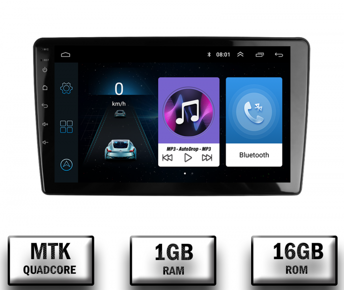 Navigatie Peugeot 307 (2001-2008), Android 10, P-Quadcore 1GB RAM + 16GB ROM, 9 Inch - AD-BGP9001+AD-BGRKIT266S