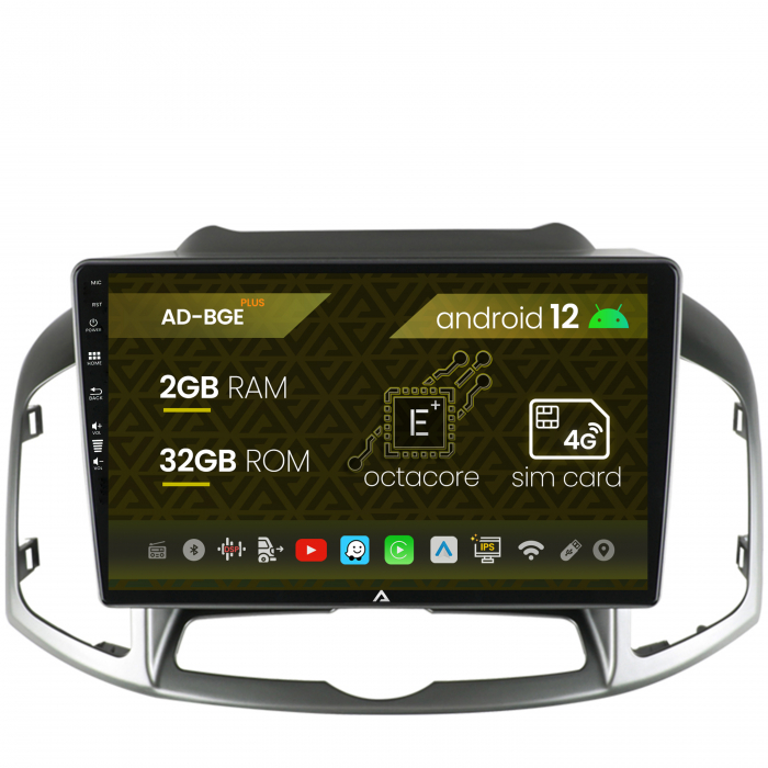 Navigatie Chevrolet Captiva (2011-2018), Android 12, E-Octacore   2GB RAM + 32GB ROM, 10.1 Inch - AD-BGE10002+AD-BGRKIT247