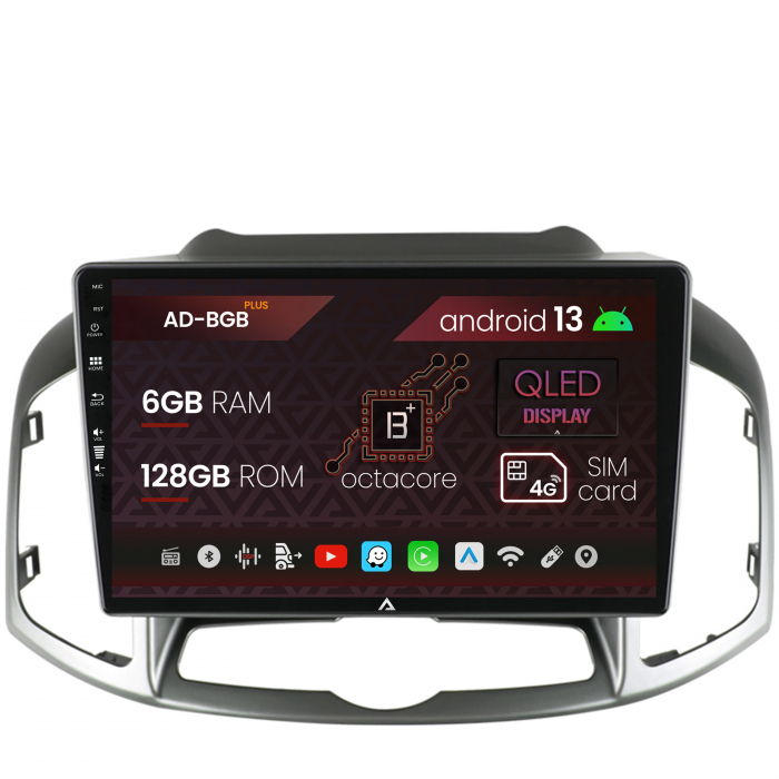 Navigatie Chevrolet Captiva (2011-2018), Android 13, B-Octacore 6GB RAM + 128GB ROM, 10.1 Inch - AD-BGB10006+AD-BGRKIT247