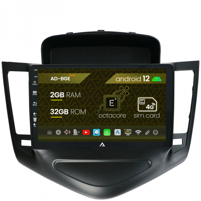 Navigatie Chevrolet Cruze (2008-2014), Android 12, E-Octacore 2GB RAM + 32GB ROM, 9 Inch - AD-BGE9002+AD-BGRKIT237