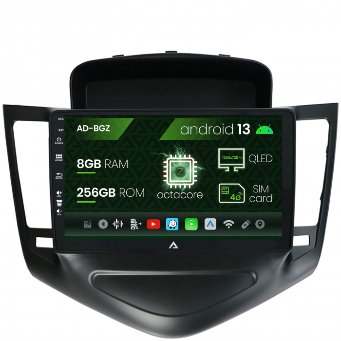 Navigatie Chevrolet Cruze (2008-2014), Android 13, Z-Octacore 8GB RAM + 256GB ROM, 9 Inch - AD-BGZ9008+AD-BGRKIT237