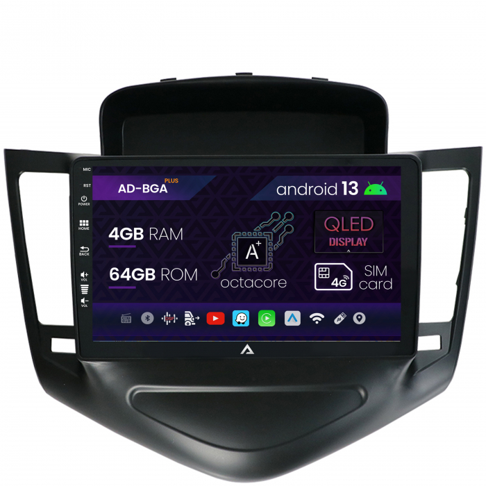 Navigatie Chevrolet Cruze (2008-2014), Android 13, A-Octacore 4GB RAM + 64GB ROM, 9 Inch - AD-BGA9004+AD-BGRKIT237